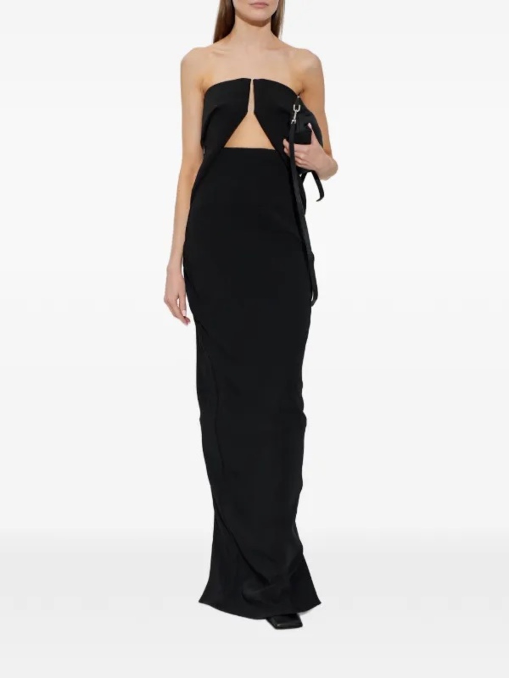 NWT Rick Owens Amphora Prong Wool Grain de Poudre maxi Dress: IT 46